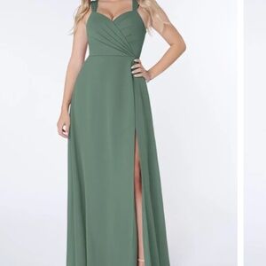 Azazie Nahrin Dress in Eucalyptus